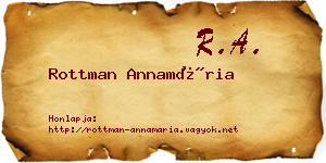 Rottman Annamária névjegykártya